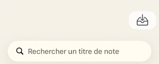 Bas de l’accueil Pocket avec import et recherche de titres de notes